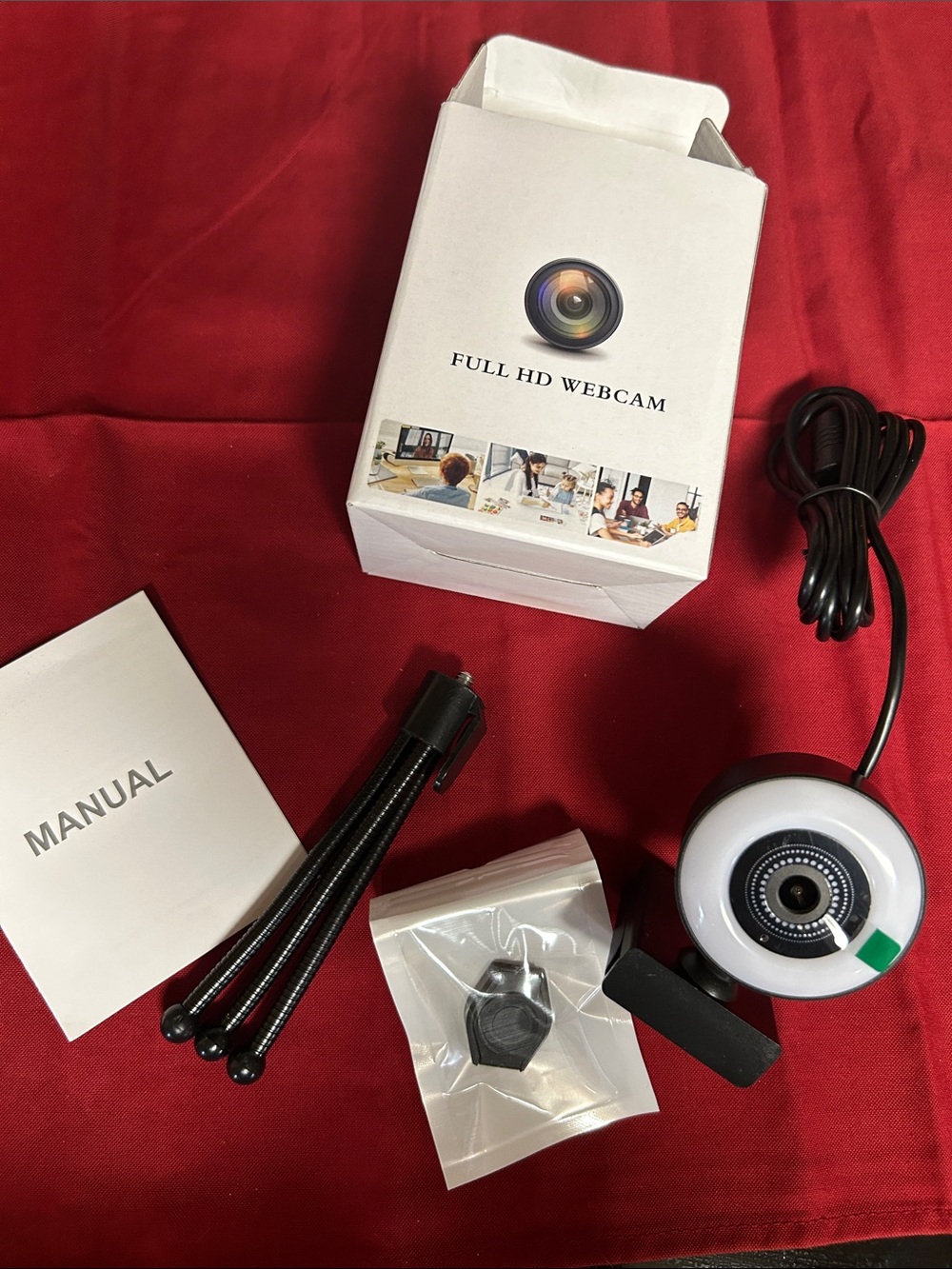 Full HD Webcam with Tripod - White/Black